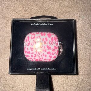 Wildflowers Pink Animal Print AirPods Case